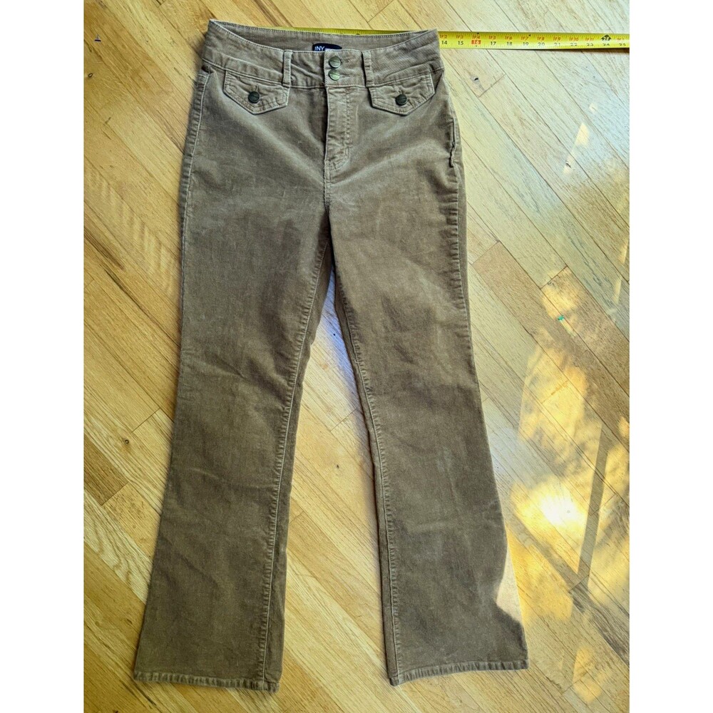 JNY Brown Corduroy Cotton/Spandex Flair Leg Pants